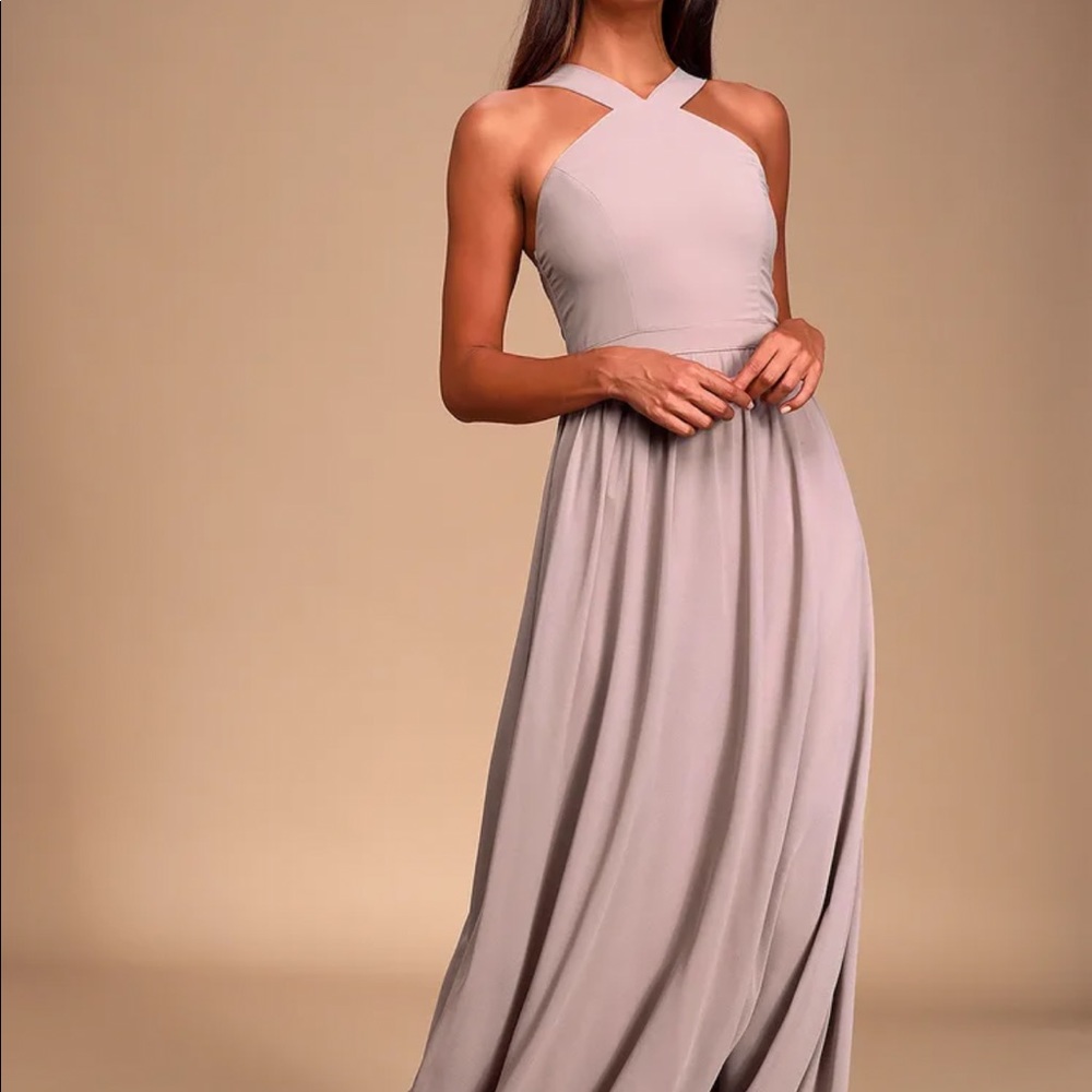 Lulu’s Taupe Maxi Dress